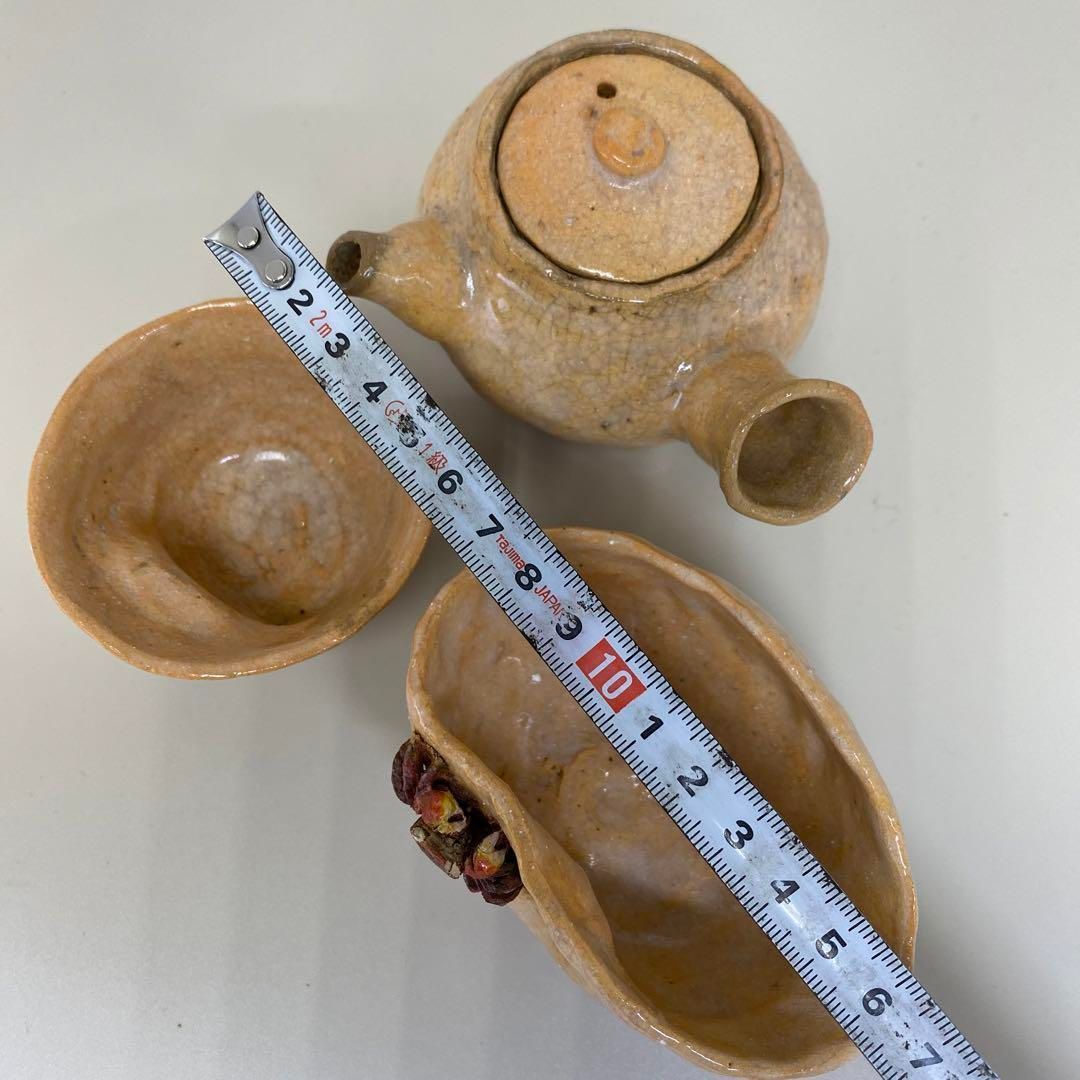 水月焼 天神蟹彫 煎茶器揃 木箱付 東Y6-0911☆2Fチヒサウ - メルカリ