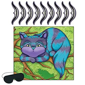 Pin The Smile On The Cheshire Cat Game (Mask And 9 Smiles Included