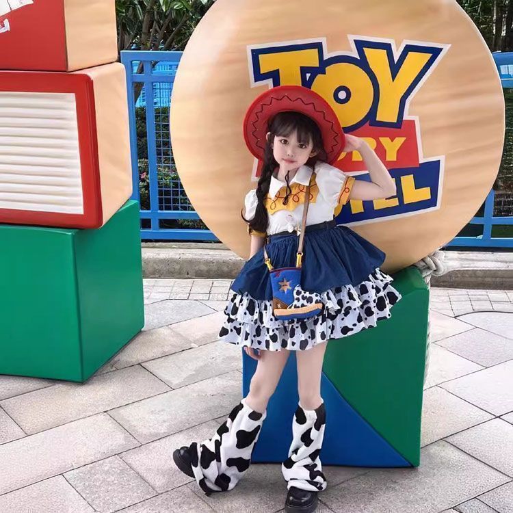 5点セット 衣装 女の子 ワンピース カウボーイガール 仮装 子供 コスプレ コスチューム パーティー 魔女 子供服 キッズ ドレス 面白い かわいい ダンス衣装 忘年会