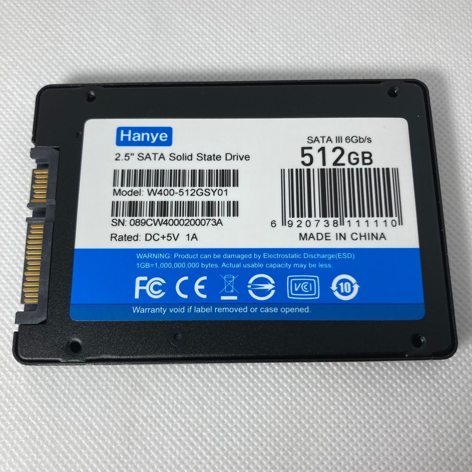 Hanye | SSD 512GB | W400-512GSY01 | 100% |【614】