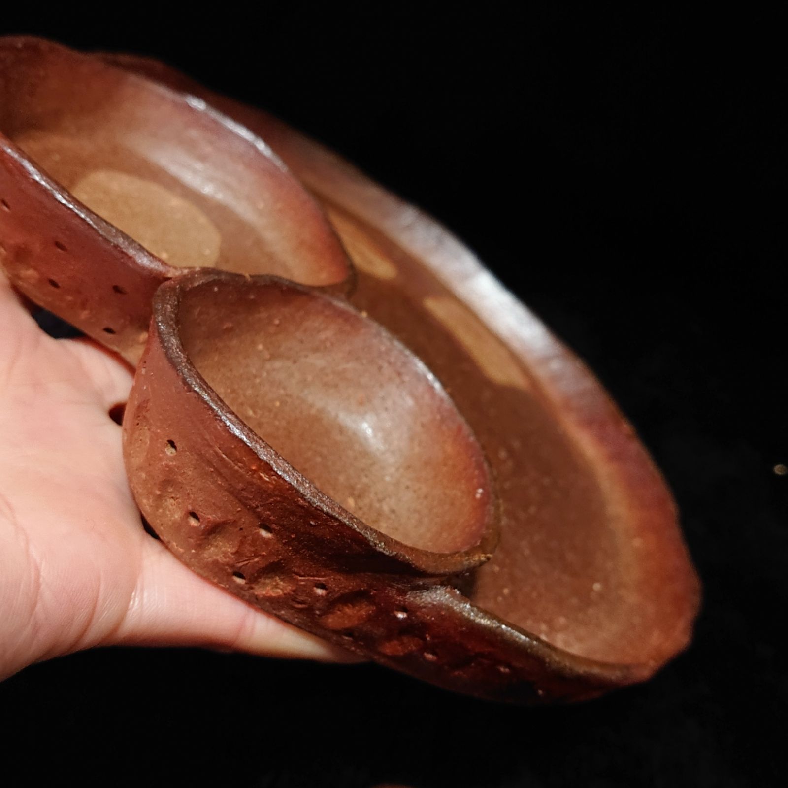 236】.仕切りプレート、箸置き3セット…備前焼