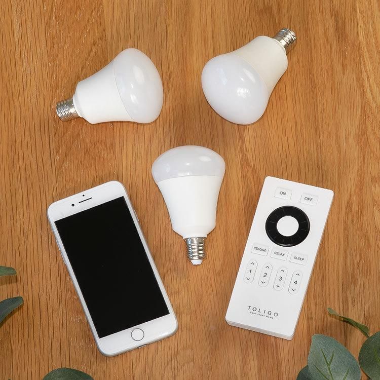 TOLIGO 調光調色スマートLED電球 トリゴ 550lm E17 4球セット スマート