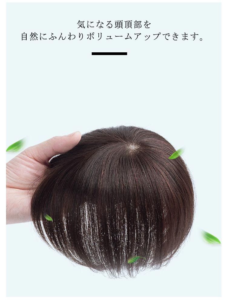 部分ウィッグ 頭頂部 ウィッグ ヘアピース 自然 ショート