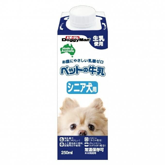 （まとめ買い）ドギーマン 犬用ミルク ペットの牛乳 シニア犬用 250ml 【×12】