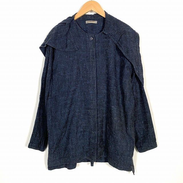 80s 筆タグ　イッセイミヤケ　リネン　シルク　シャツ　長袖 80s (82~89) ISSEY MIYAKE 