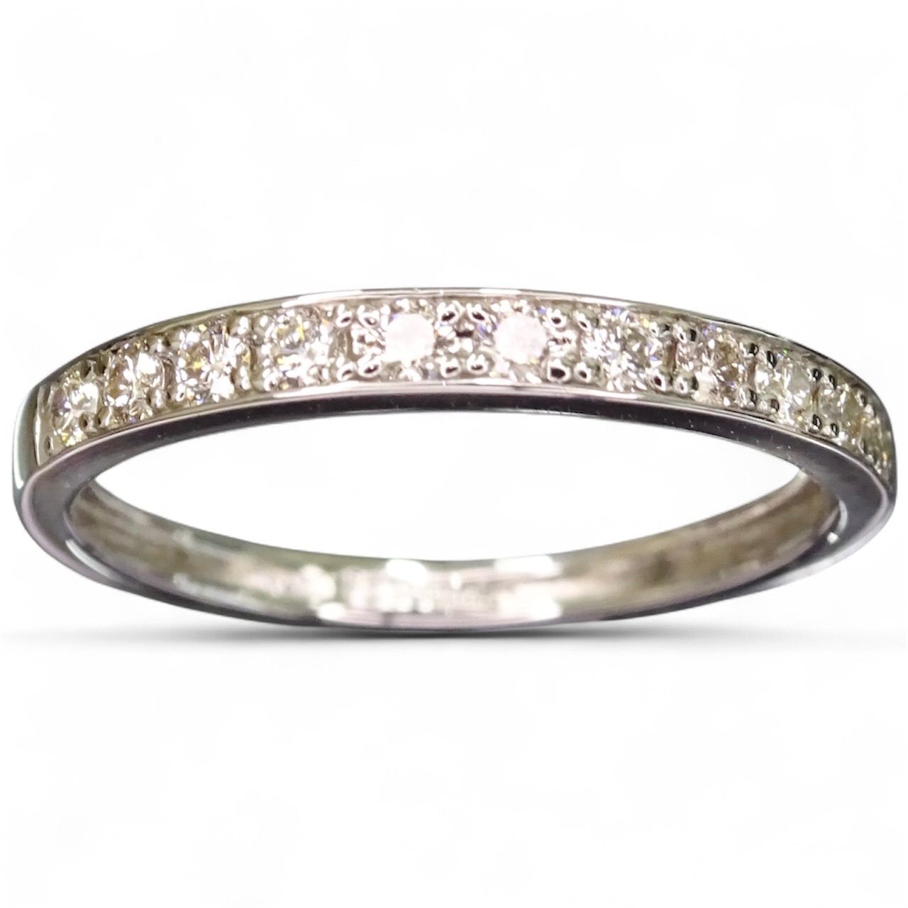 プラチナ pt950 ハーフ エタニティ 天然ダイヤモンド 0.20ct リング 