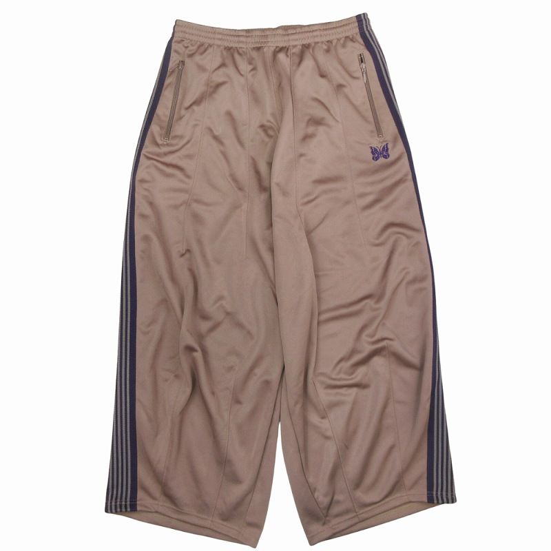 極美品 22AW ニードルス ニードルズ Needles H.D.Track Pant Poly Smooth ヒザデル トラック パンツ サイドライン ジャージ ボトムス パピヨン 蝶刺繍 イージー LQ488 サイズM トープ ブラウン 紫 パープル