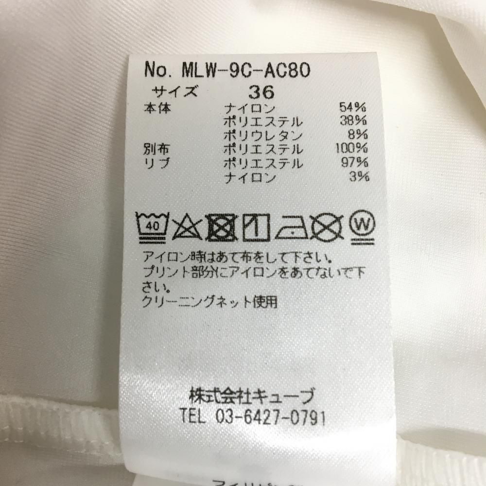 超 マークアンドロナ ブルゾン 白×ピンク 斜めストライプ ロゴ地模様 袖 胸ライン レディース 36 S ゴルフウェア MARK＆LONA WHITEMONARCHHOTEL_COM