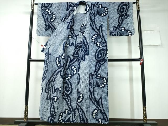 平和屋着物∴夏物 浴衣 有松鳴海絞り 南天文 綿 CAAY4424ng