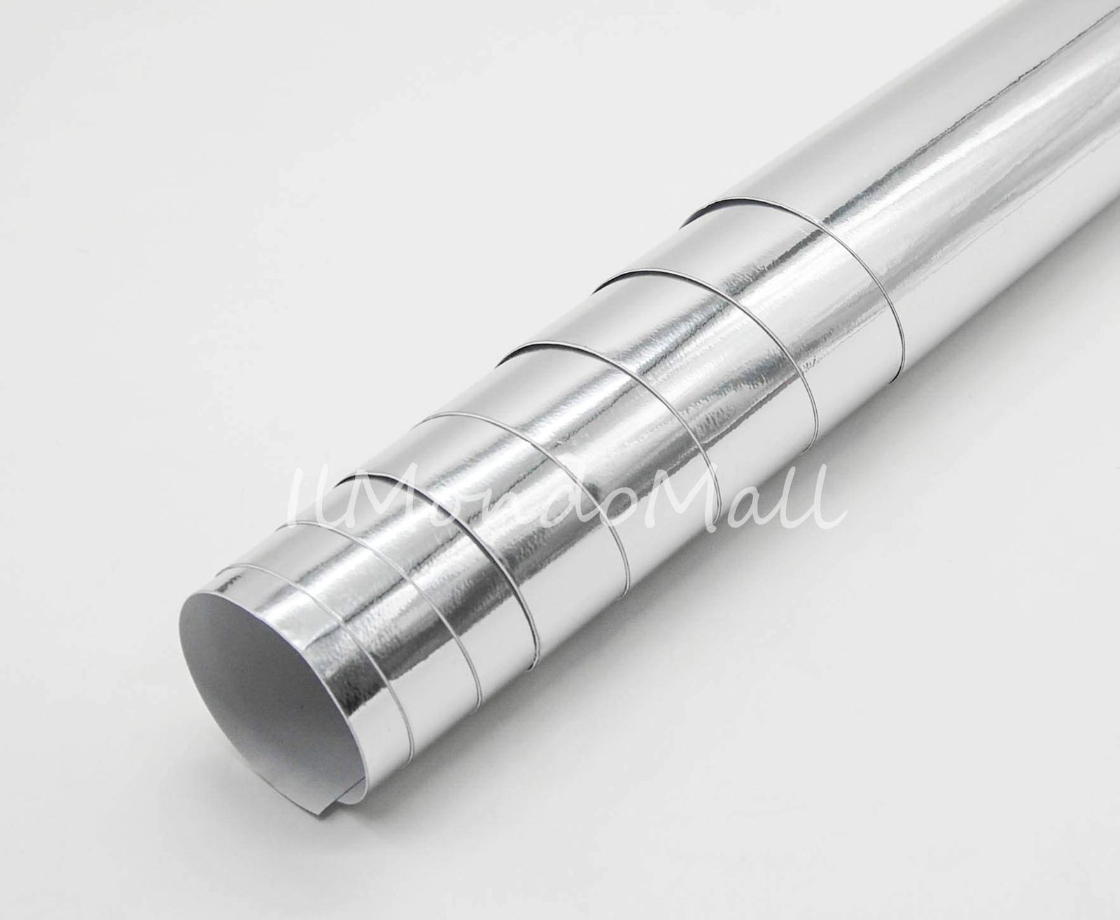 新品 IlMondoMall メッキ シルバー クローム 鏡面 カーラッピング ラッピングシート (152×100cm メッキシルバー(上位版))