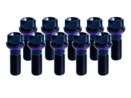 TI R13 M14x1.5 / 40mm_ブラックハードアルマイト フォルクスワーゲン/アウディ 【R13 M14 x 1.5】【40mm】 ロングボルト ホイールボルト ブラック 10本セット