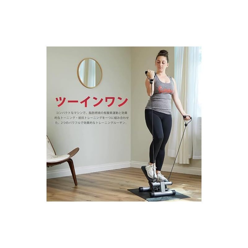 サニーヘルス&フィットネス(Sunny Health & Fitness) ミニステッパー エクササイズ用 ローインパクト ステアステップ  カーディオ機器 レジスタンスバンド、デジタルモニター、オプショナル ツイストモーション ステッパー ブラック NO.01 - メルカリ