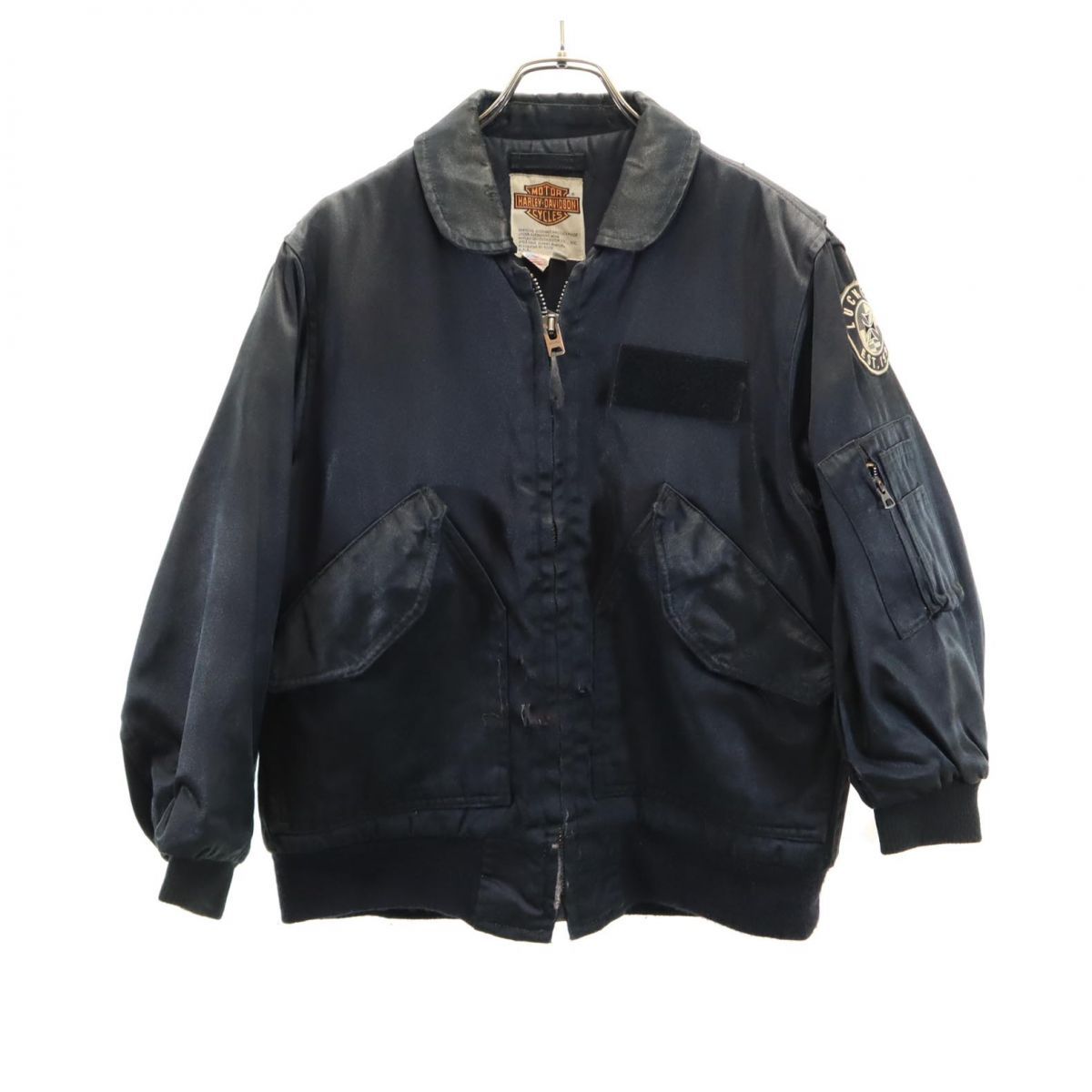 ハーレーダビッドソン 80s USA製 長袖 ナイロンジャケット S ブラック系 HARLEY DAVIDSON メンズ ハーレーダビッドソン 80s USA製 長袖 ナイロンジャケット S ブラック