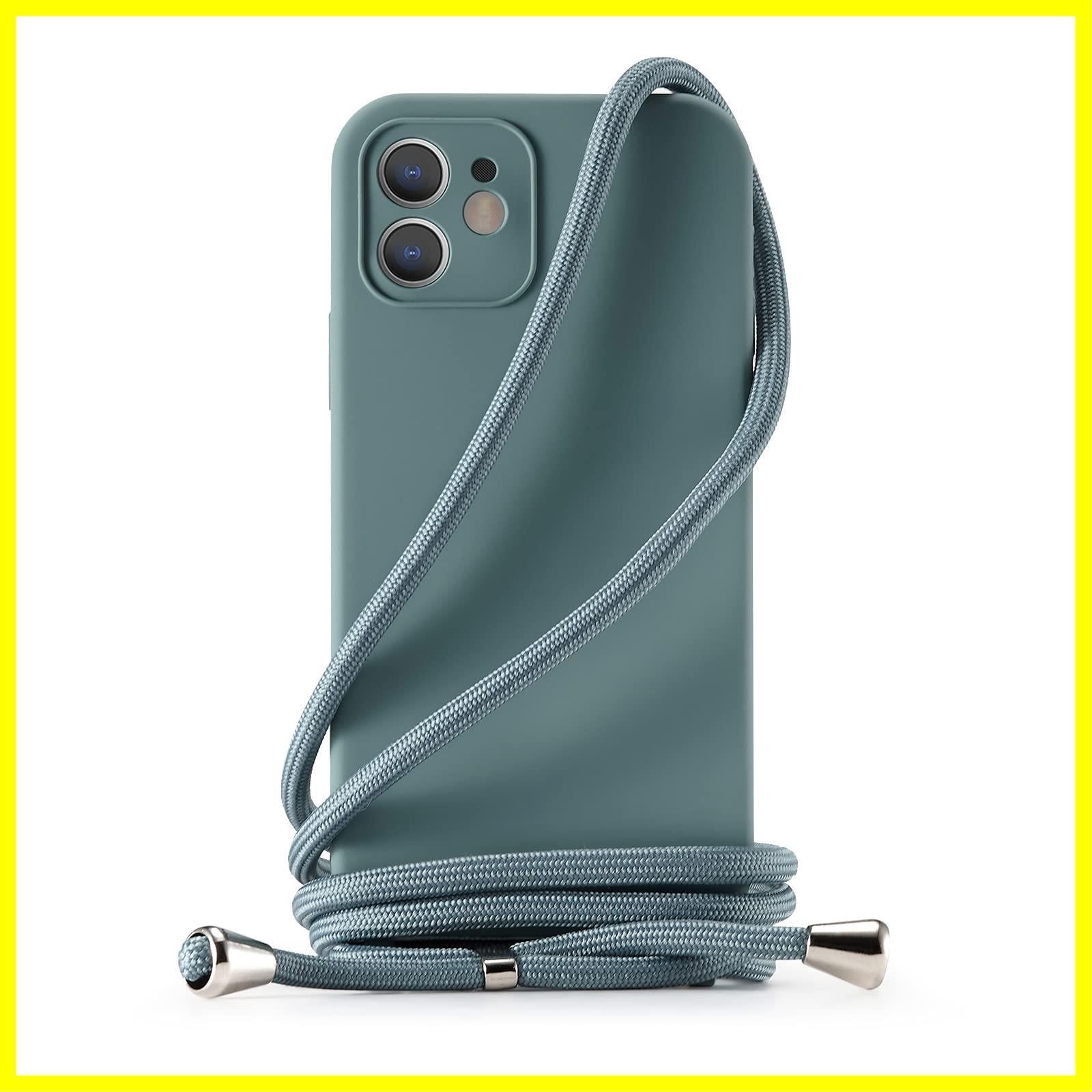 【人気商品】12 用 ケース iPhone iPhone 12 カバー ネック ショルダー Apple ストラップ付き スマホ シリコン カバー 紐付き 斜めがけ Handodo 織りストラップ付き 調節可能なショルダー クロスボデ