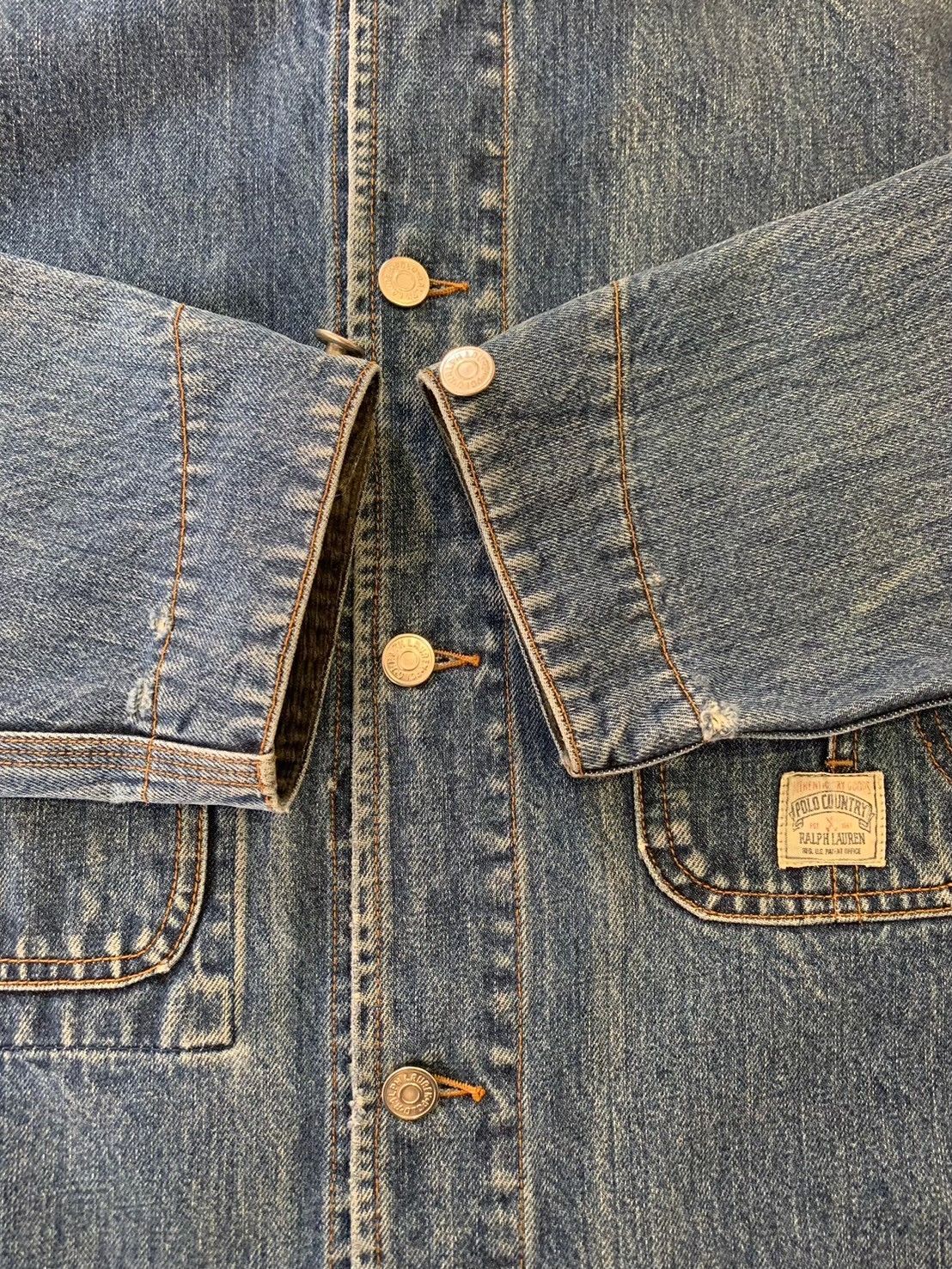 90s 00s Ralph Lauren デニムカバーオール M 古着 90s Ralph Lauren 襟 コーデュロイ デニム ワーク