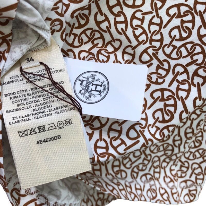 エルメス HERMES シェーヌダンクル総柄プリントTシャツ 4E4620DB 