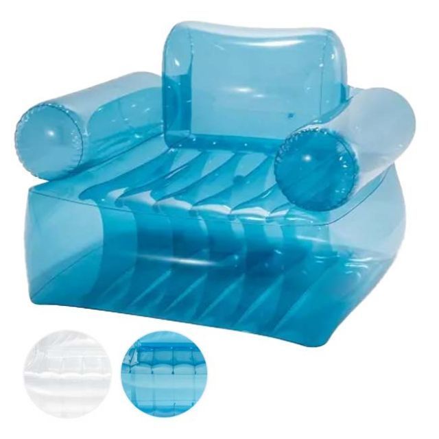 INTEX(インテックス) トランスペアレント アームチェア 透明エアチェア 空気注入式 1人用 コンパクト収納可能 屋内専用 66502NP／66503NP(901569992)