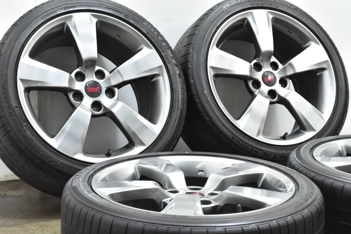 交換用に スバル GRB インプレッサ WRX STi 純正 18in 8.5J 55 PCD114.3 ブリヂストン ポテンザ RE 050A 245 40R18 S4 ノーマル戻し