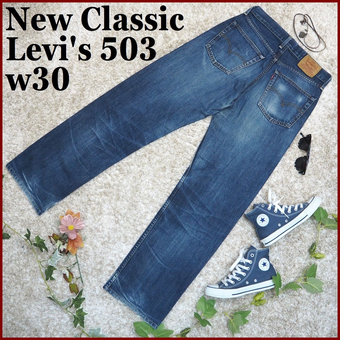 90年代 Levi's 503-00 ルーズ ストレート w30 ブルー 日本製