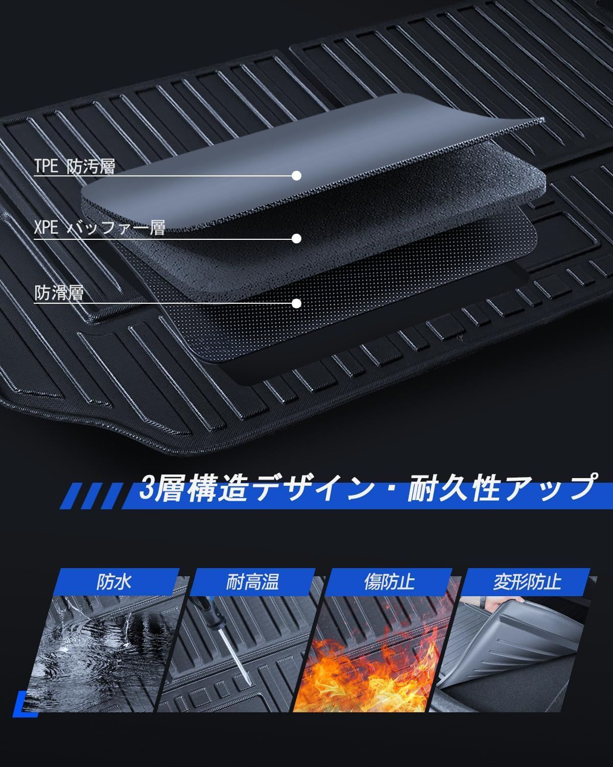 LANTU ラゲッジマット トヨタ 新型 ランドクルーザー 250系 VX ZXに