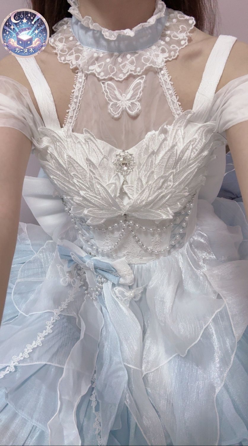 星【新品未使用】白鳥湖 白 Lolita 蝶結ドレス JSK ジャンパー