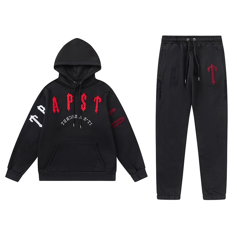 大人気 Trapstar ファッション トラップスター セットアップ パーカー ドライハンド フリーススウェットパンツ 裏起毛 カンガルーポケットトレーナー トップス メンズレディース スウエット 