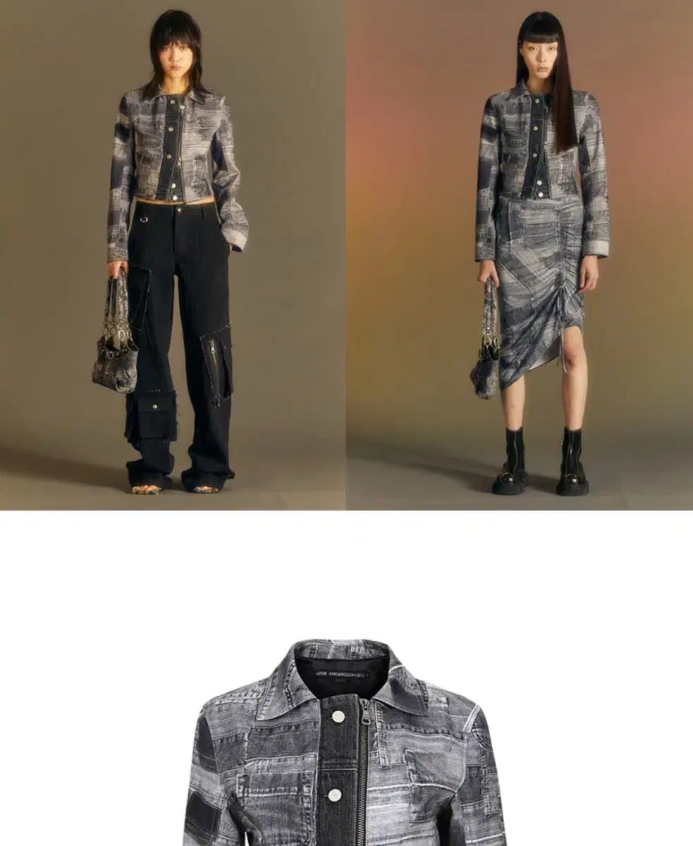 アンダーソンベル デニム パッチ プリント ジャケット