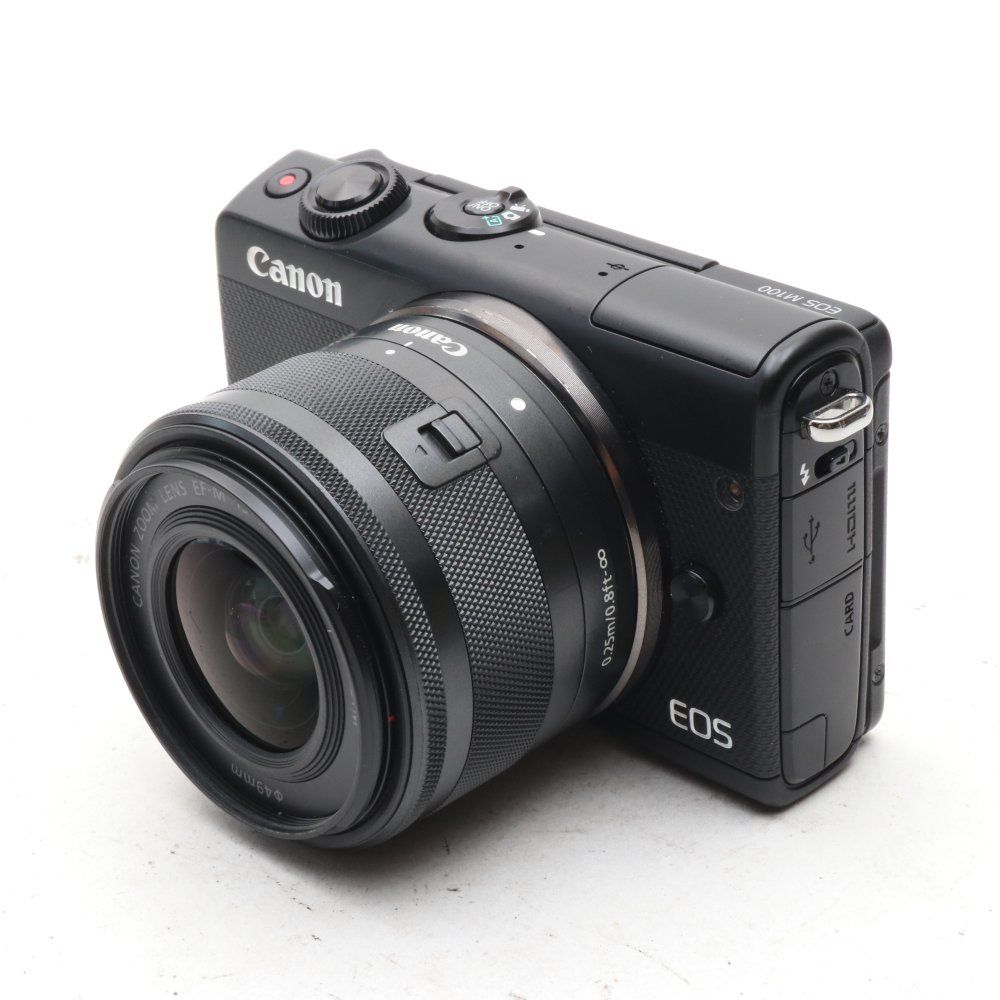 Canon ミラーレス一眼カメラ EOS M100 EF-M15-45 IS STM レンズキット ブラック EOSM100BK1545ISSTMLK