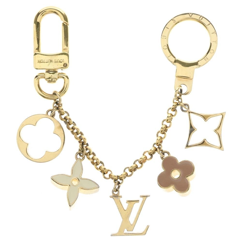 LOUIS VUITTON ルイヴィトン フルールドゥモノグラム チャーム キーホルダー ゴールド GP アクセサリー