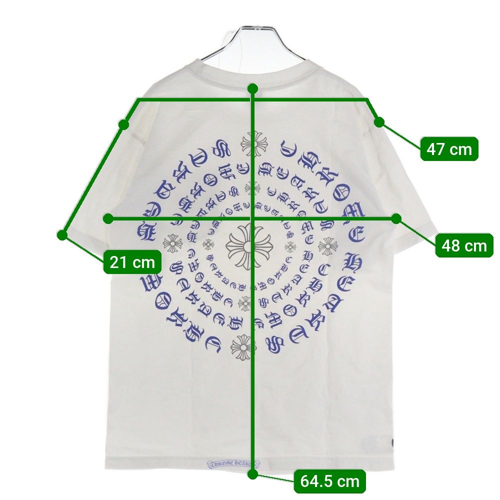 新作の新商品続々！ CHROME HEARTS クロムハーツ OLD CH Plus Tee オールド CH PLUS バックプリント Tシャツ カットソーホワイト お値引