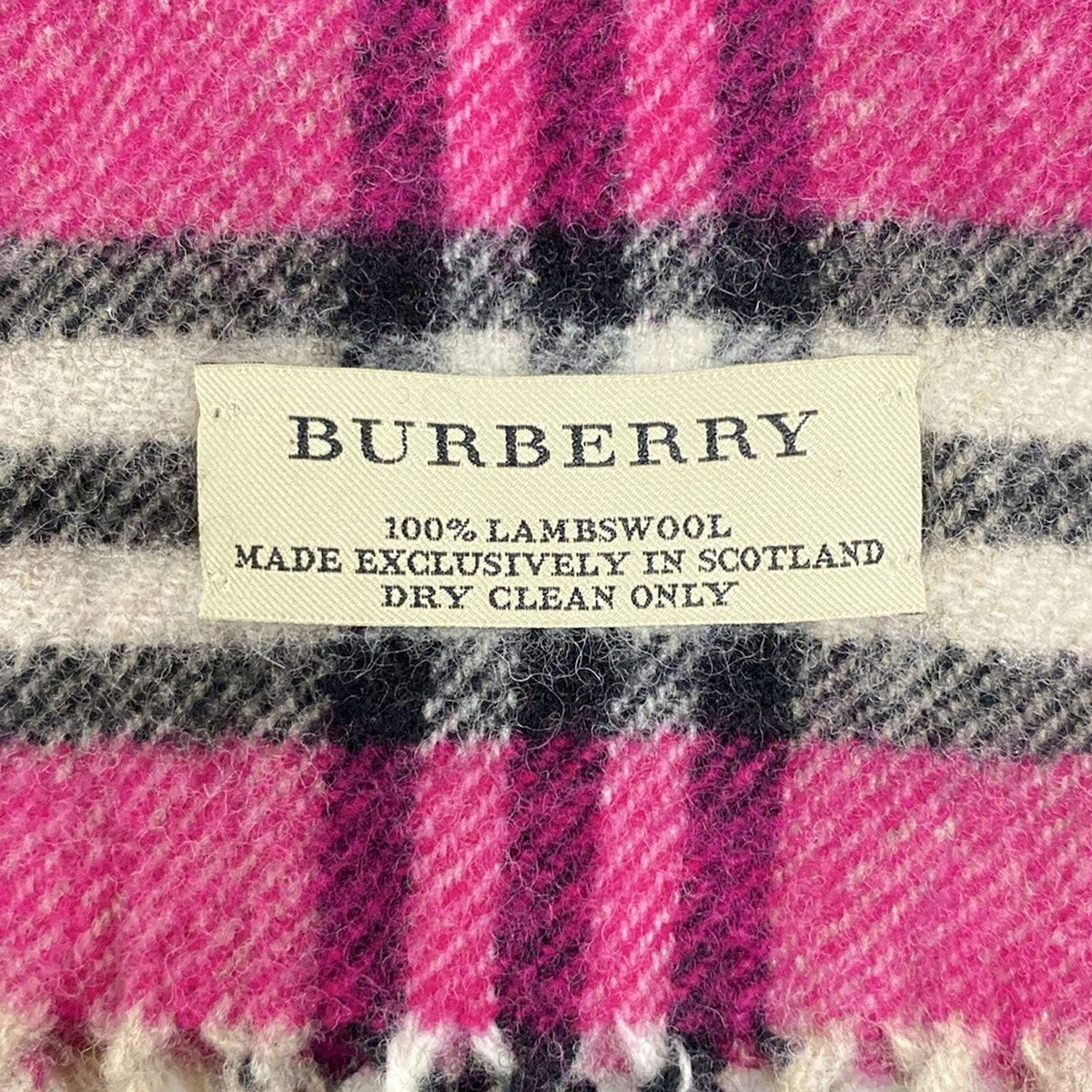 BURBERRY チェック柄 マフラー ピンク BURBERRY チェック柄マフラー
