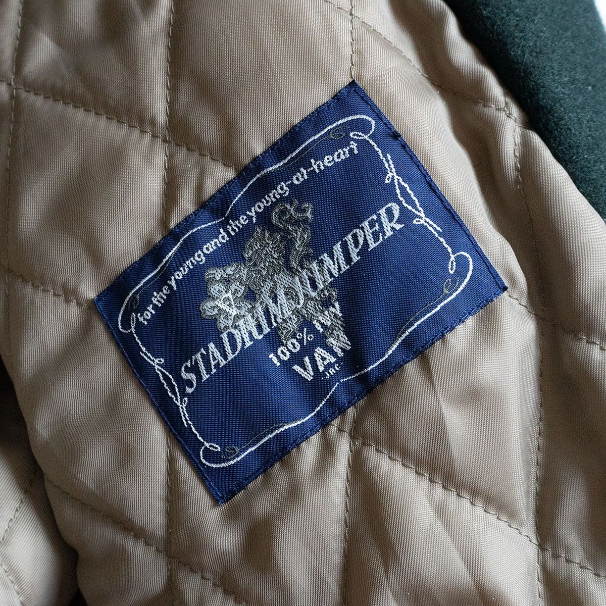 美品】VAN JAC【袖レザー スタジャン】M グリーン ヴァン