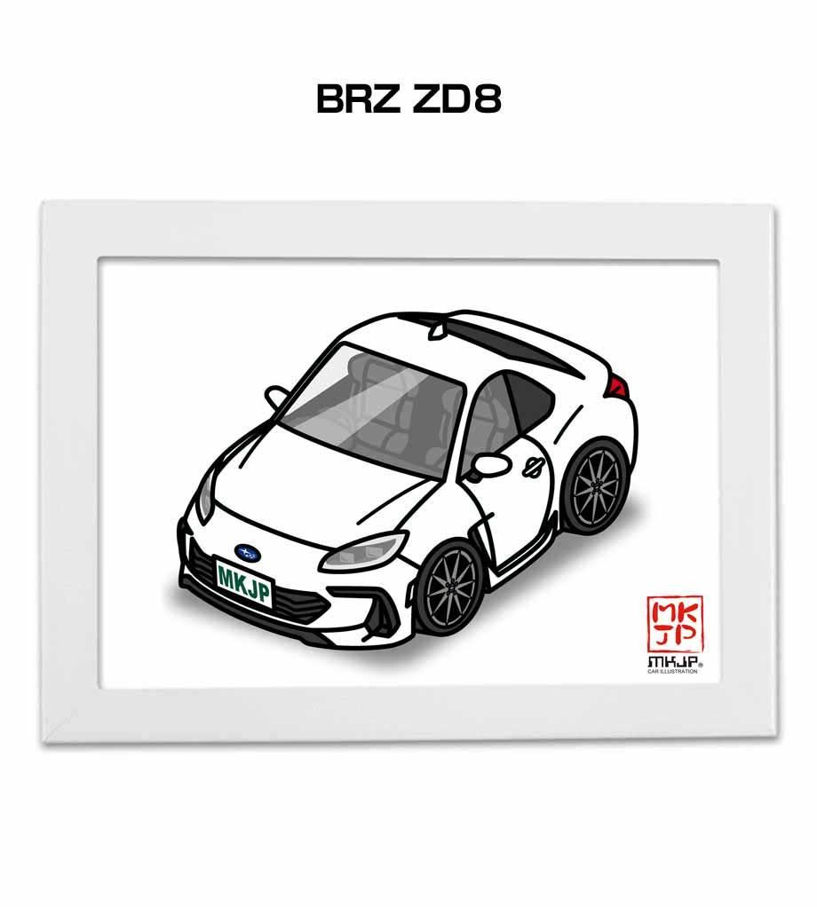 車種別ボディカラーが選べるフレーム付きA5イラスト【ナンバー入れ可