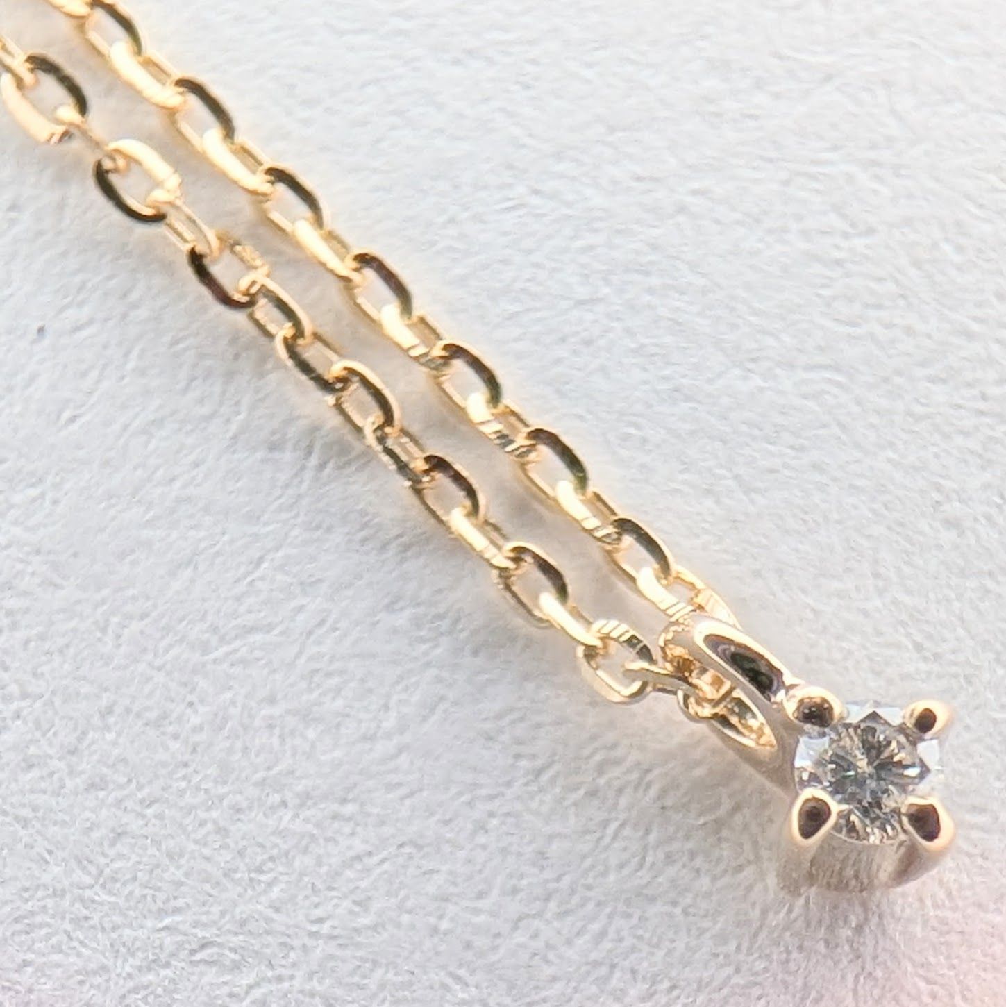 新品仕上済】エテ/ete 1Pダイヤモンド ネックレス K10YG-0.7g D：0.01