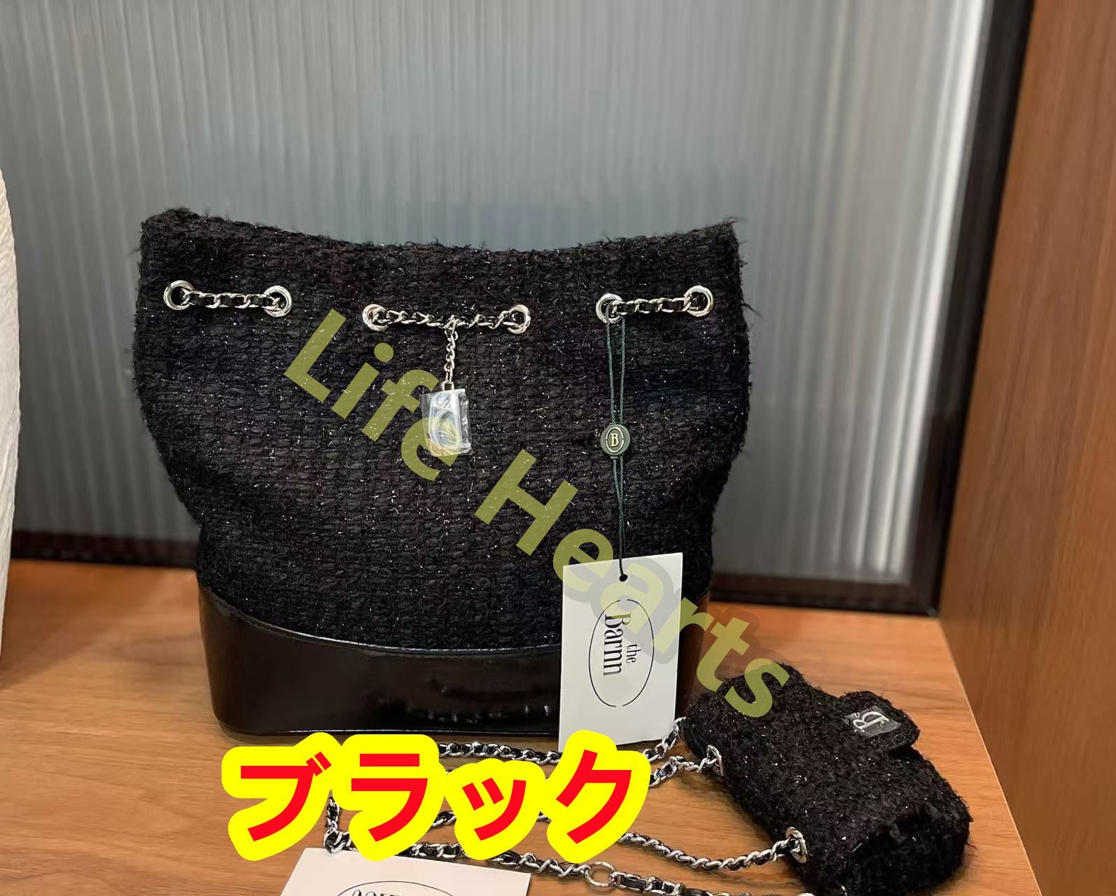 The barnnet ツイードチェーンバッグミント