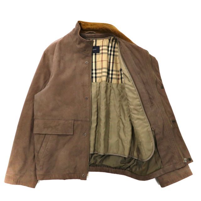 BURBERRY フェイクスウェードレザーブルゾン L グレー 襟
