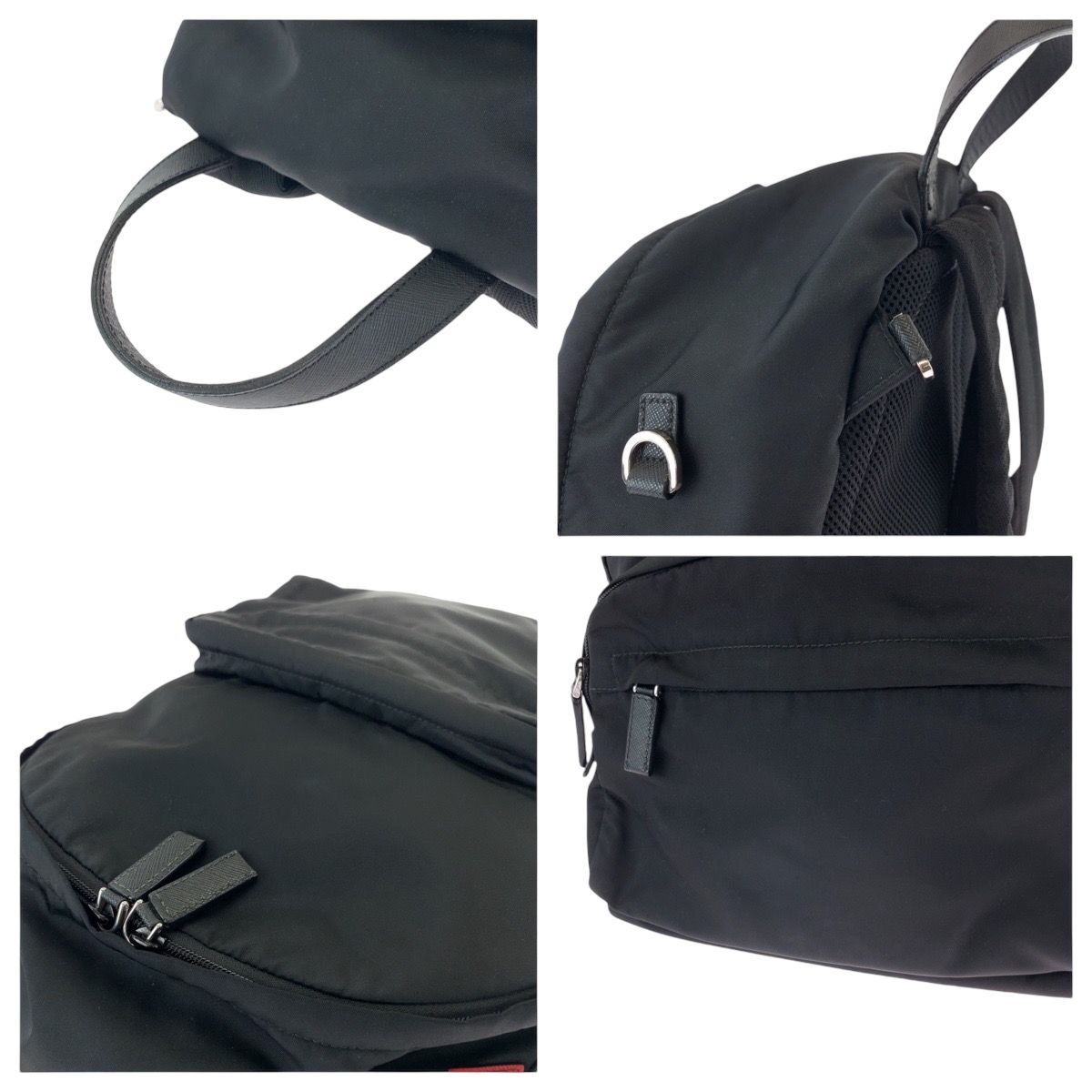 美品 PRADA プラダ テスート ロゴパッチ ブラック 黒 マルチ