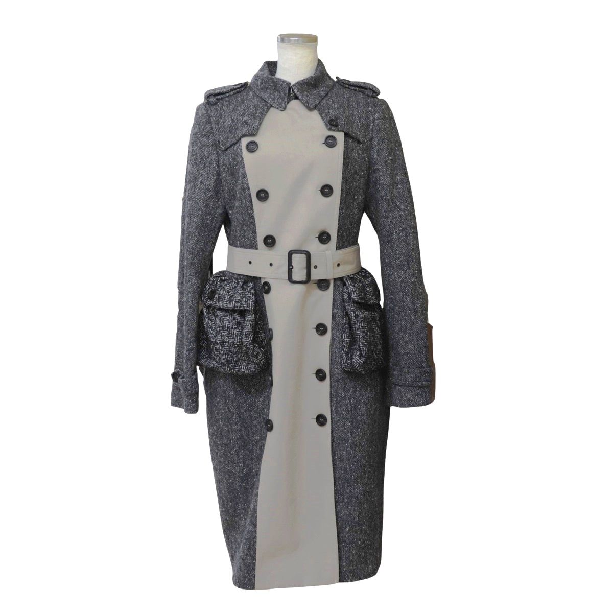 美品 バーバリープローサム 12AW ランウェイ着用 ツイード切替