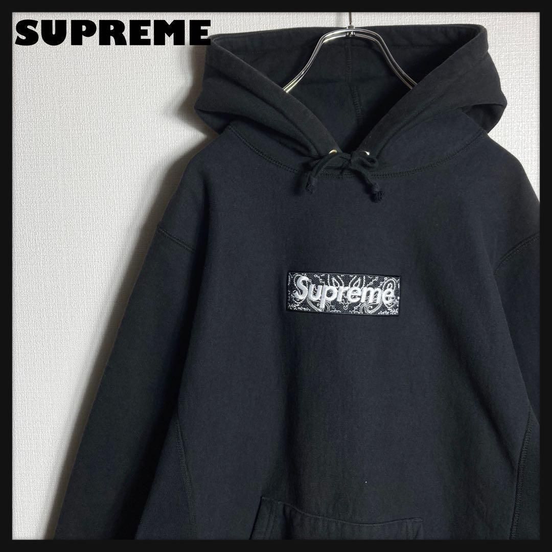 シュプリーム Supreme Bandana Box パーカー ブラック M SUPREME Bandana Box Logo Hooded Sweatshirt XLサイズ ブラック