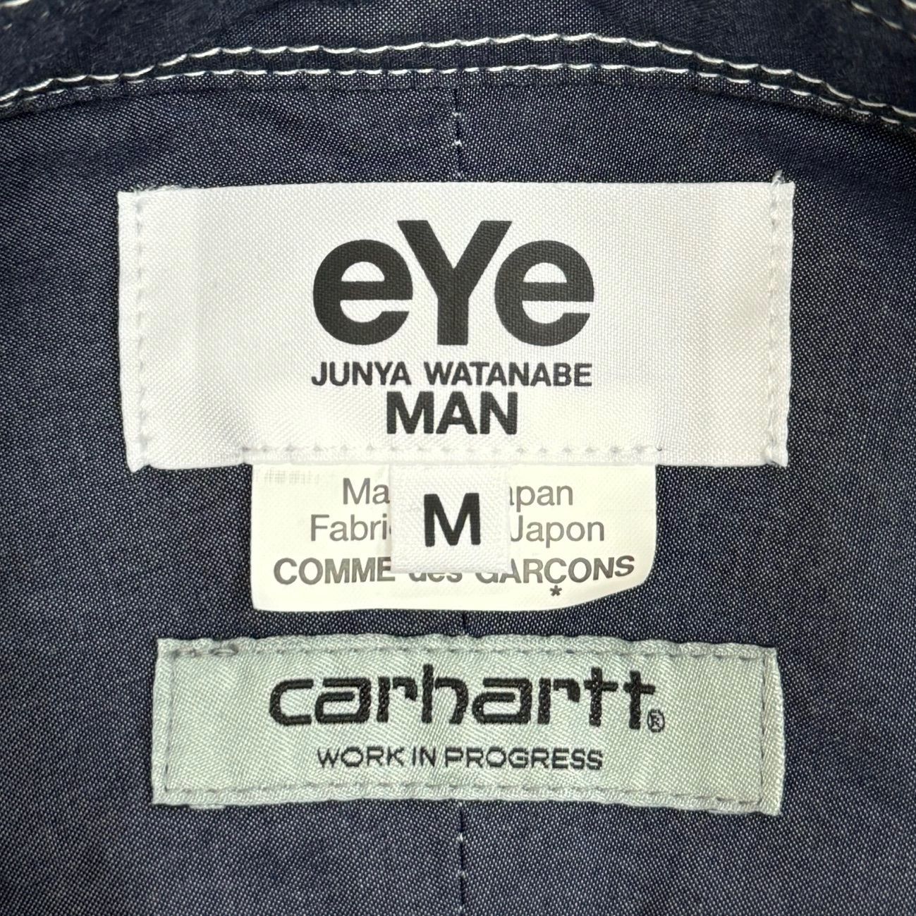 定価60500円 eYe JUNYA WATANABE MAN × Carhartt 24SS シャンブレーシャツ ジュンヤワタナベマン カーハート  コラボ WM-B903 インディゴ M 76327A6 - メルカリ