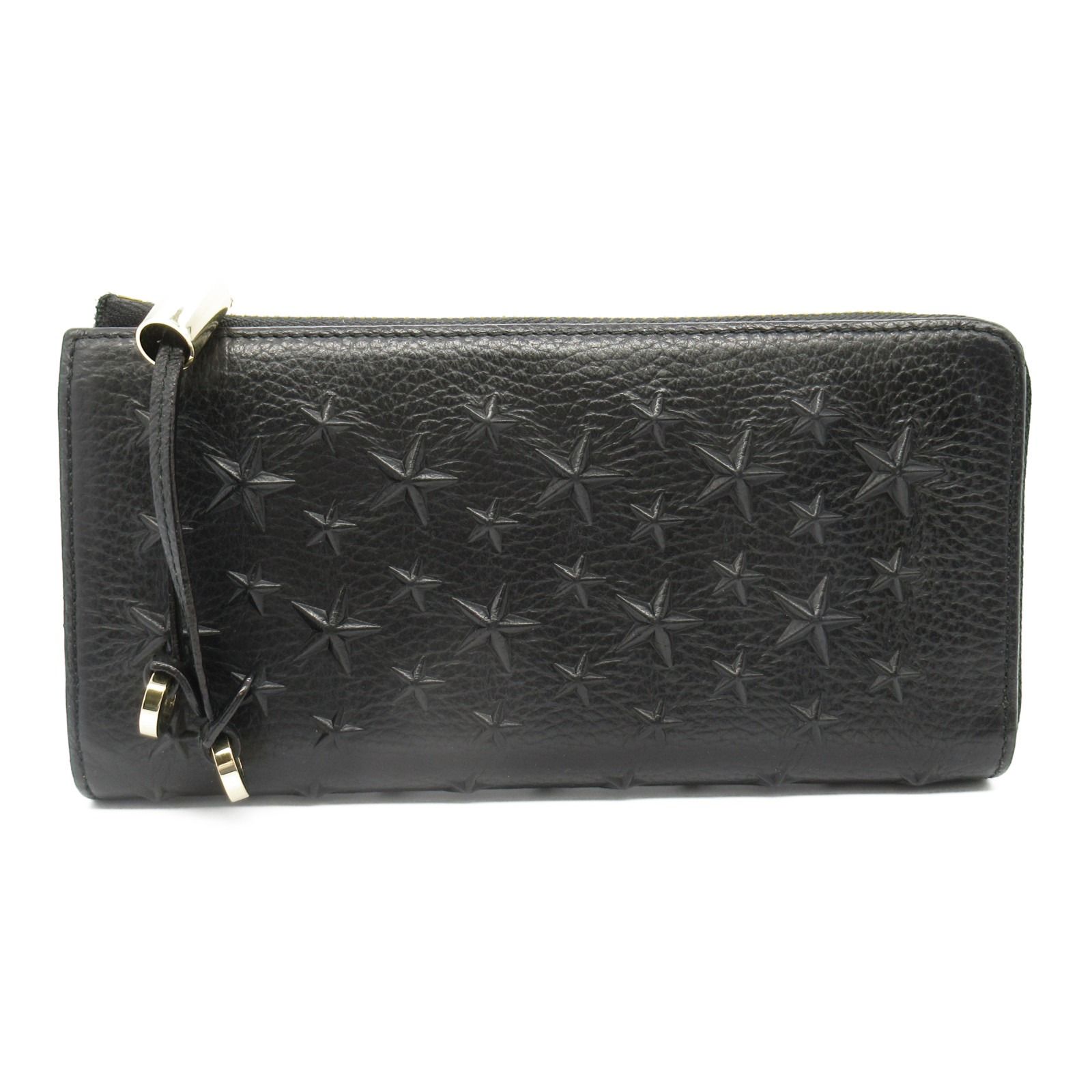 JIMMY CHOO ブラックレザー 長財布 星型スタッズ - メルカリ