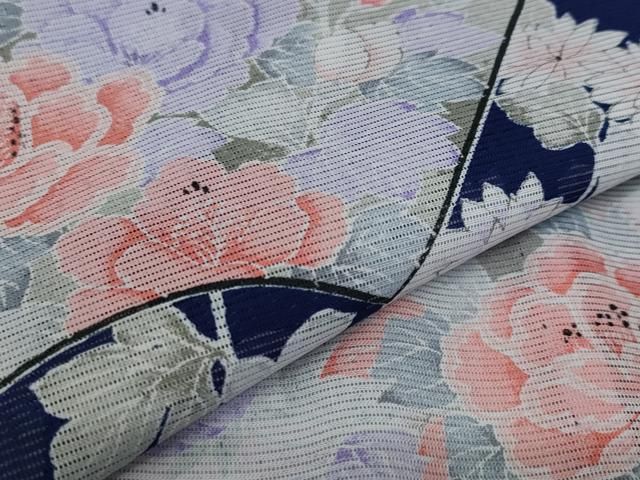 平和屋着物＊夏物 訪問着 絽 地紙花文 洗える着物 未使用