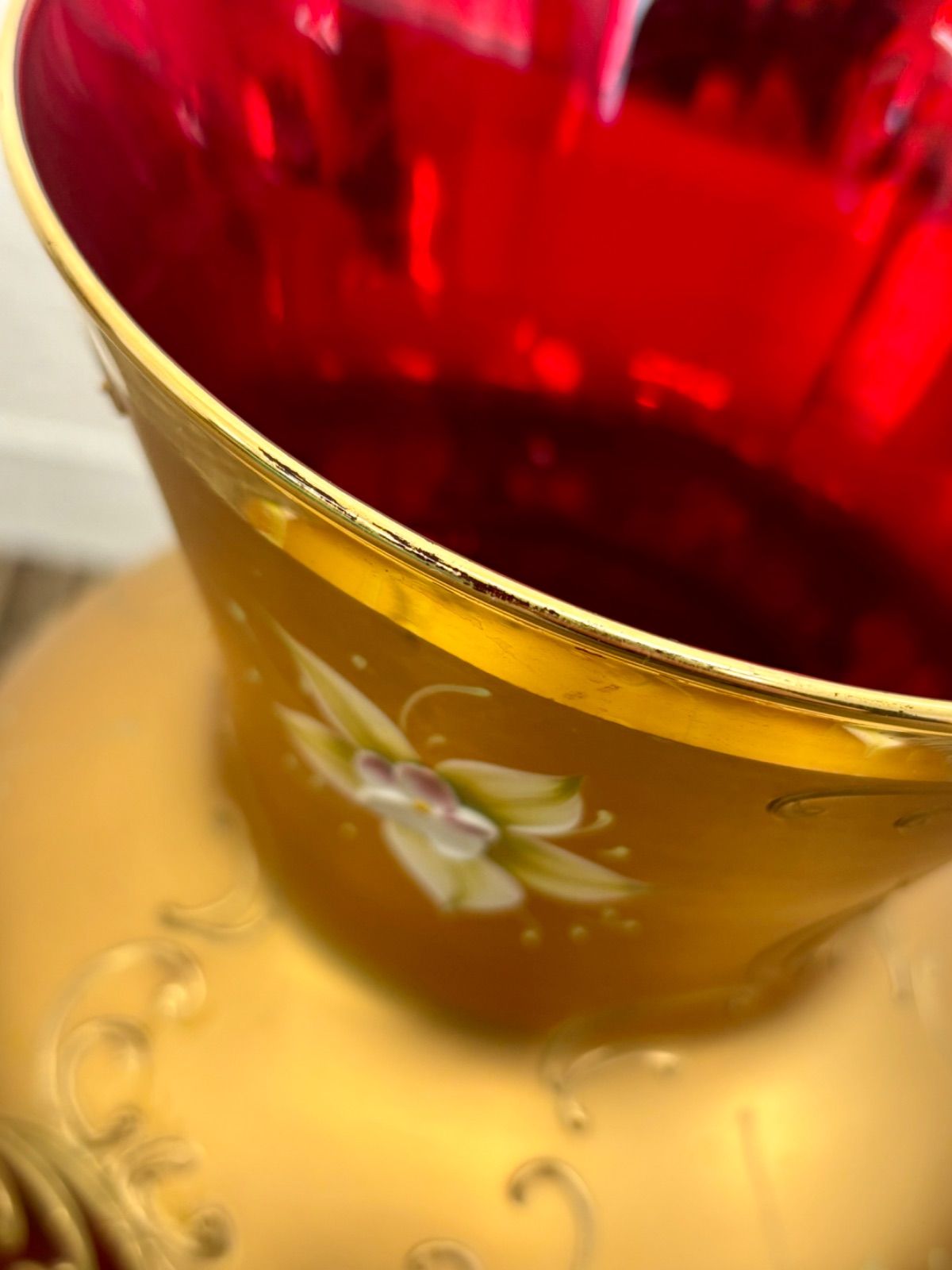 ベネチアンガラス ベネチアガラス 花瓶 金彩 骨董 - メルカリ