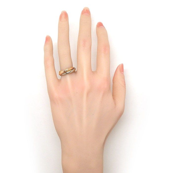 プラチナ　ダイヤモンド　3連リング　11号 カルティエ トリニティリング 三連 美品 11号 カルティエ リング 3連