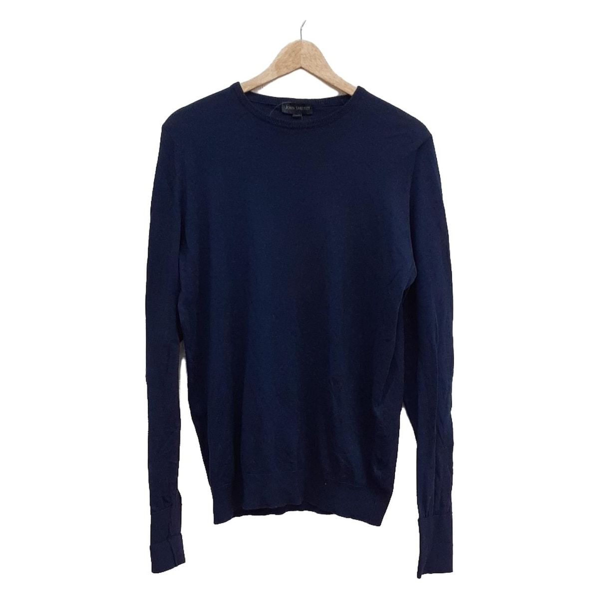JOHN SMEDLEY ジョンスメドレー 長袖セーター サイズS メンズ - ネイビー クルーネック
