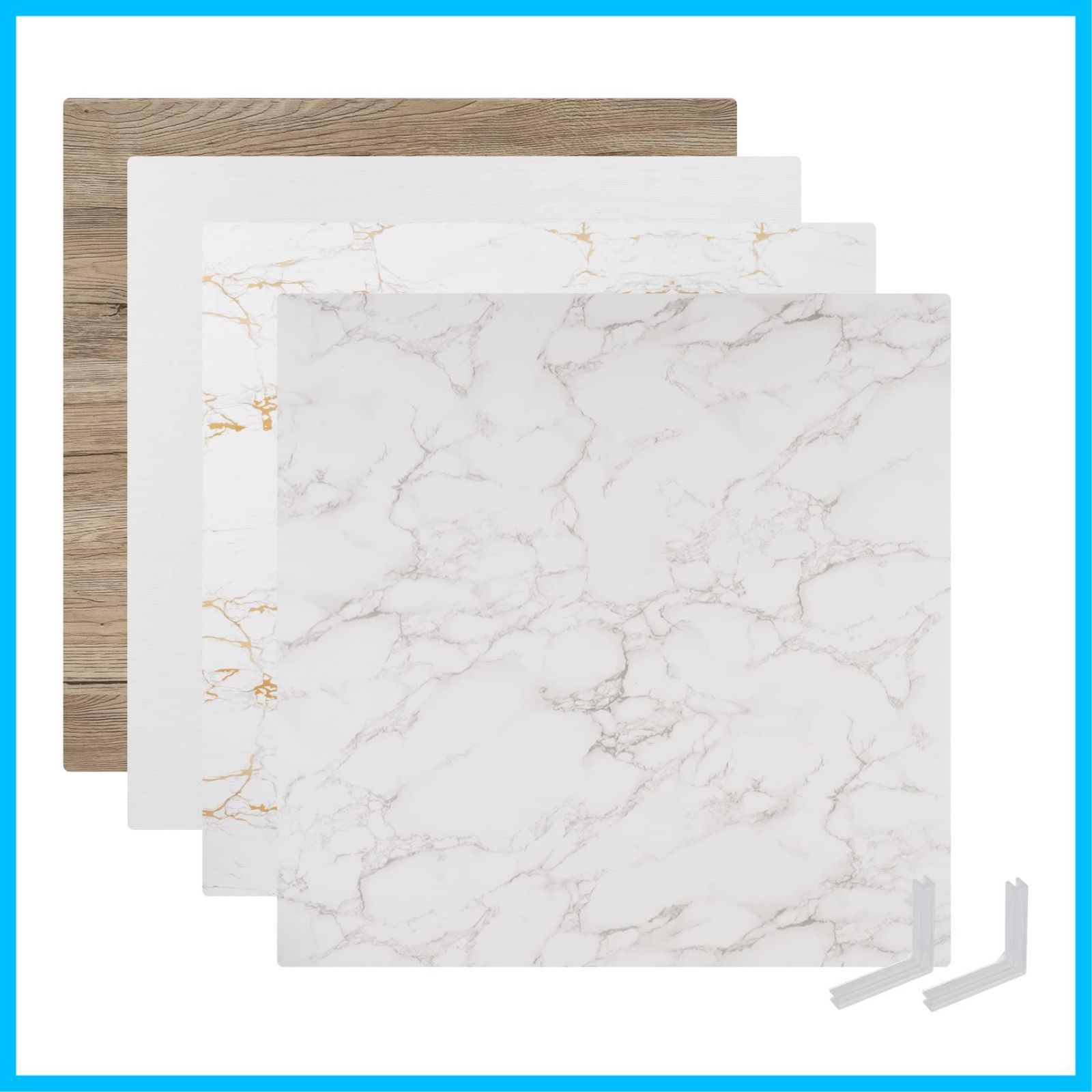 背景ボード 60x60cm バックグラウンド Meking 両面異なる仕様 撮影用 大理石 木目セット