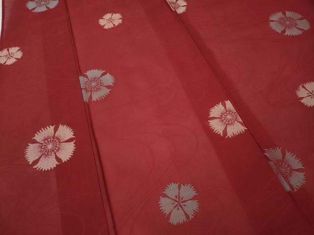 平和屋着物＊夏物 小紋 紗 流水舞花文 正絹 逸品 CAAS5141ut