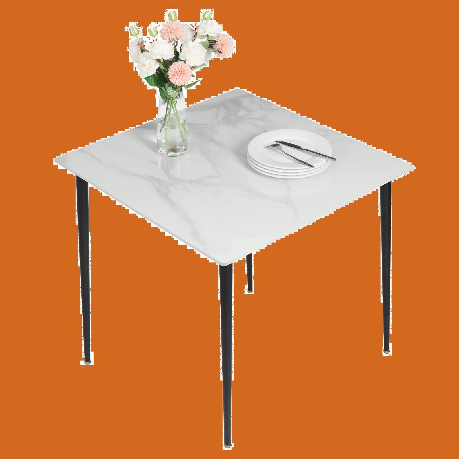 80x80 コンパクト 机 高さ70cm リビングテーブル 一人暮らし 一人暮らし頑丈 正方形 カフェテーブル おしゃれ 耐熱 白 テーブル 食卓 単品 大理石 2人 ダイニングテーブル