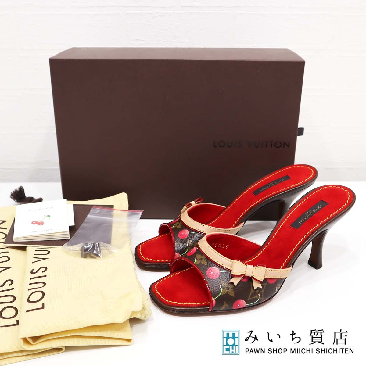 希少 LV モノグラムチェリー ミュール サンダル 村上隆 靴 37 サイズ 