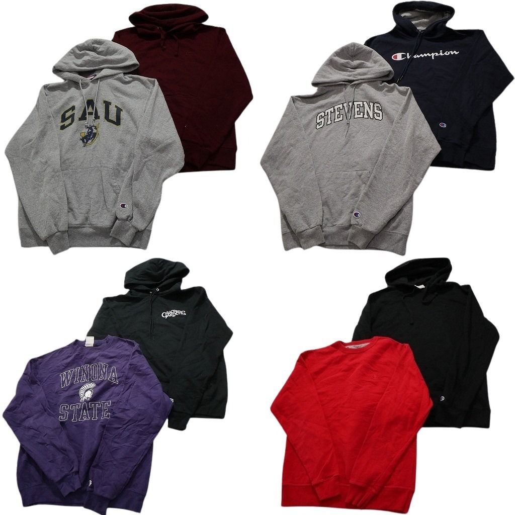 古着卸 まとめ売り チャンピオン Champion スウェット 8枚セット メンズ M アーチロゴ カレッジ風 フーディー 古着 NC3925